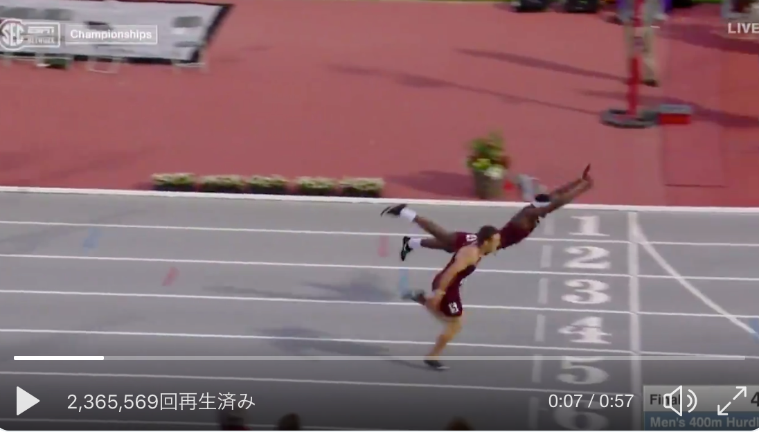 ゴールインの瞬間 選手はスーパーマンのように宙を舞った ハードル競技なのに ハフポスト